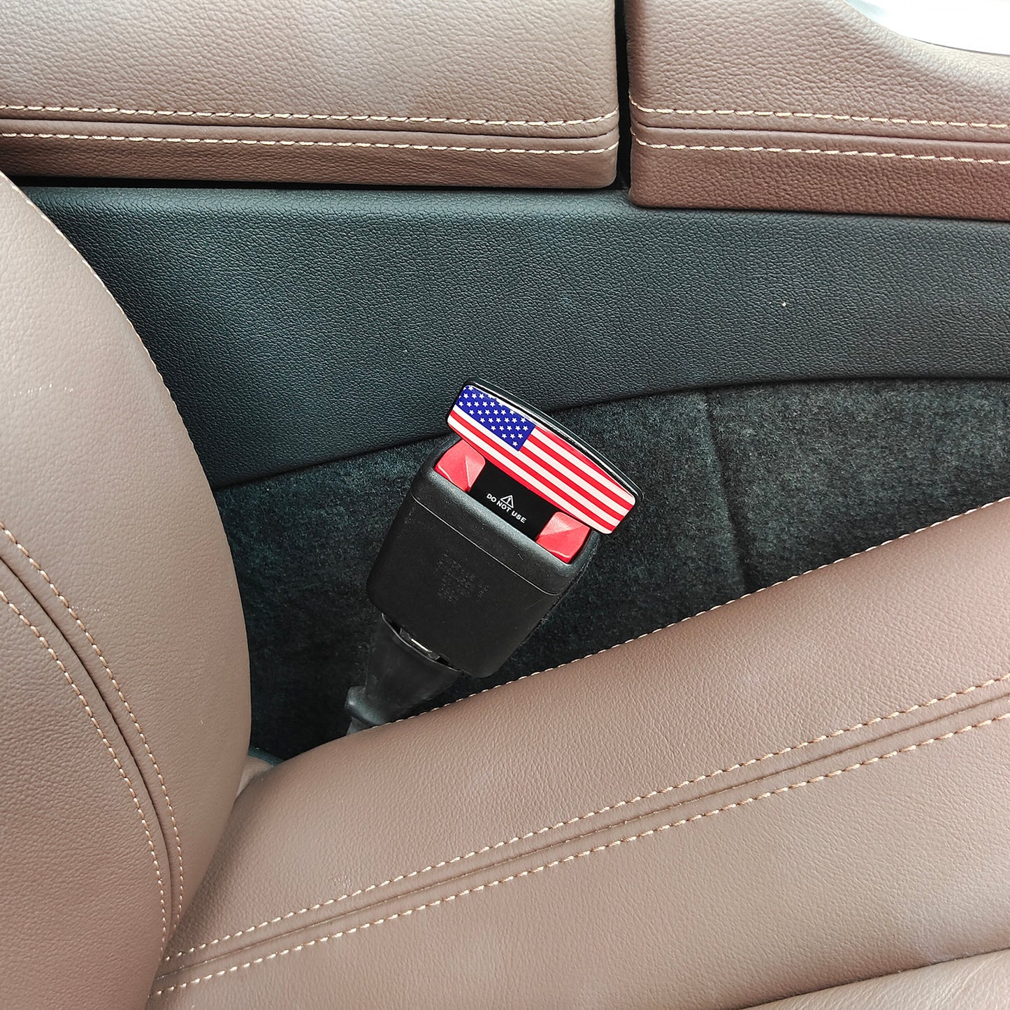 Seat Belt Clip, 2PCS Upgraded Seatbelt Clip, Car Supplies Seat Belt Clip Safety Belts Buckle,Universal for Most Vehicles(National flag))
