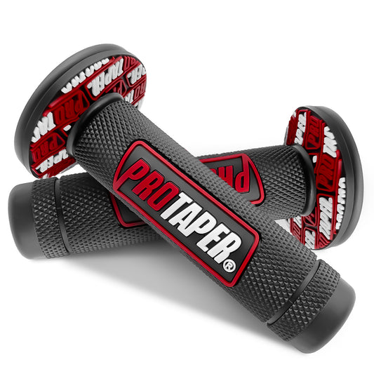 Motorcycle Hand Grips,Non Slip Rubber Bar for 0.8/0.9"Handles,Vintage Motorbike Thruster Grip, Handlebar for Hand Comfort, Universal for Motocross Scooter Dirt Bike, Open End