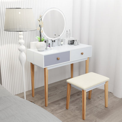 Integrated Small Vanity Desk,32 INCH Makeup Vanity Table with 4 Drawers and Mirror