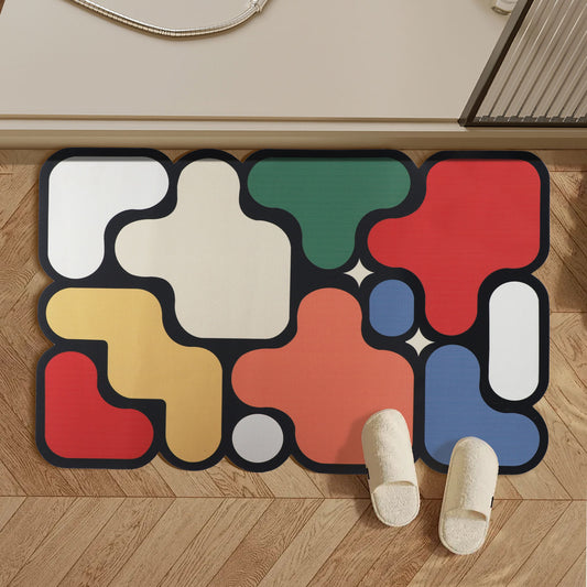 Non-Slip Bathroom Mat – Home Puzzle Floor Mat, Diatomaceous Earth Quick-Dry Absorbent Mat for Bathroom, Toilet, or Door Entrance