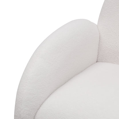 Sherpa Armchair with Gold Legs,Fluffy Upholstered Chair with High Back,Modern Boucle Accent Reading Side Chairs,Cozy Armchair for Living Room,Bedrooms,Dorm,Reading Corner