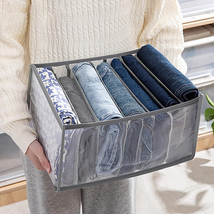 4 pieces Clothing Storage Organizer for Bedroom – Fabric Drawer Divider Box for Wardrobe, Mesh Storage Bin for Jeans and Clothes.