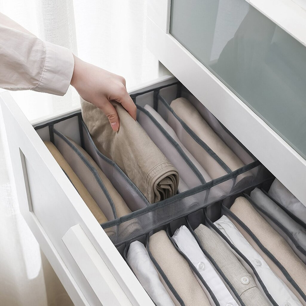 4 pieces Clothing Storage Organizer for Bedroom – Fabric Drawer Divider Box for Wardrobe, Mesh Storage Bin for Jeans and Clothes.