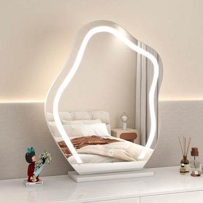 A Cloud-shaped Mirror with 3 Color Lighting Modes(White)