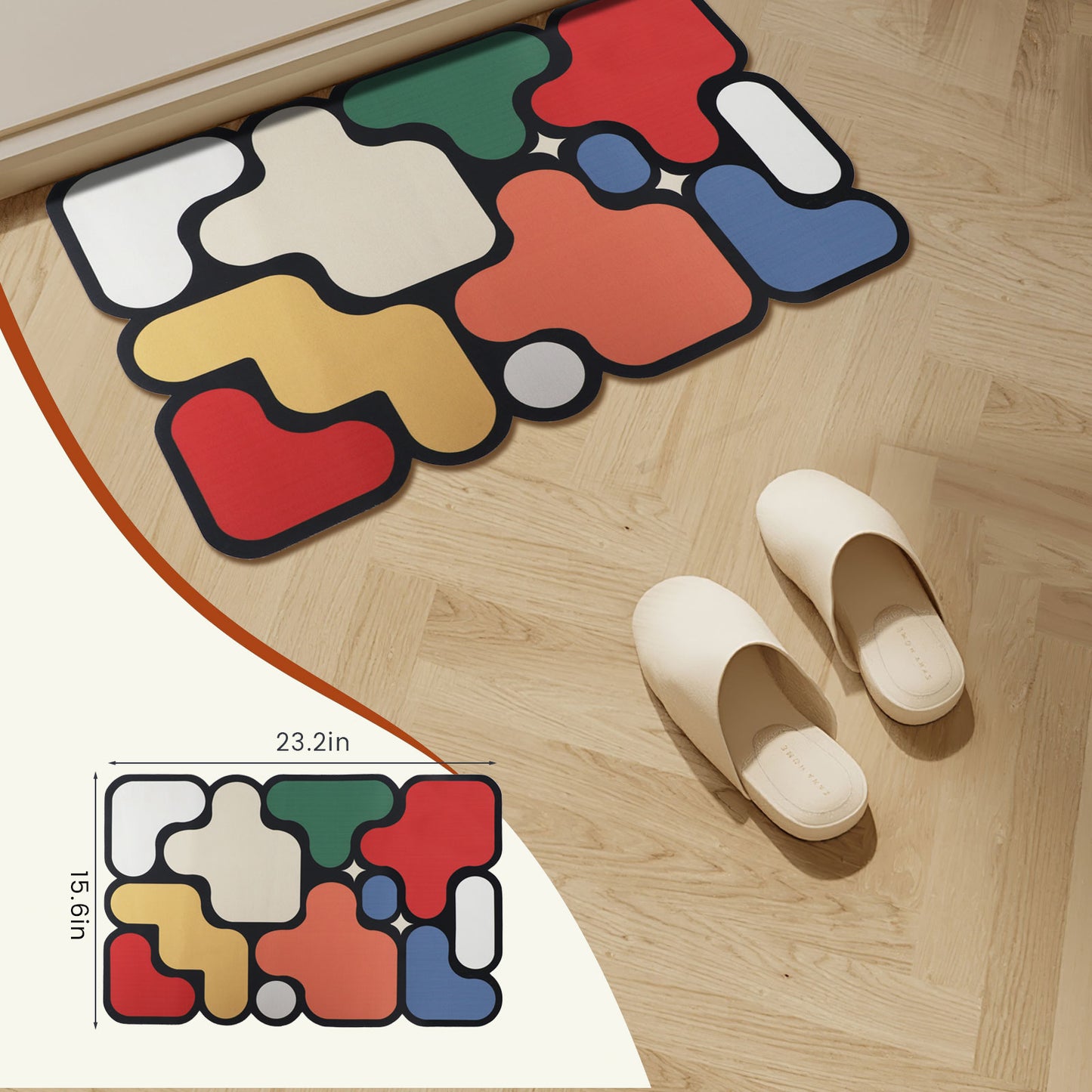 Non-Slip Bathroom Mat – Home Puzzle Floor Mat, Diatomaceous Earth Quick-Dry Absorbent Mat for Bathroom, Toilet, or Door Entrance