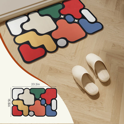 Non-Slip Bathroom Mat – Home Puzzle Floor Mat, Diatomaceous Earth Quick-Dry Absorbent Mat for Bathroom, Toilet, or Door Entrance