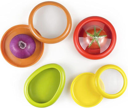 New Silicone Fruit Storage Containers,Set of 4 Reusable Storage Containers for Fridge, Fresh Preservation Box, Anti-Oxidation Storage Box